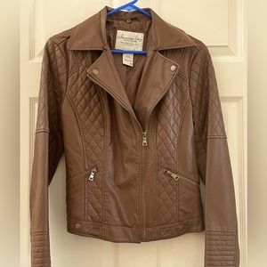 Medium faux leather jacket.